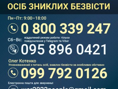 Якщо втрачений зв’язок: в Україні працює кол-центр з розшуку осіб зниклих безвісти