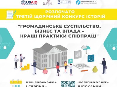 Ukraine launches the third annual contest “Civil Society, Business and Government – Best Practices of Cooperation”