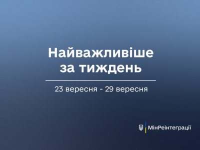 Найважливіше за тиждень 23 вересня — 29 вересня